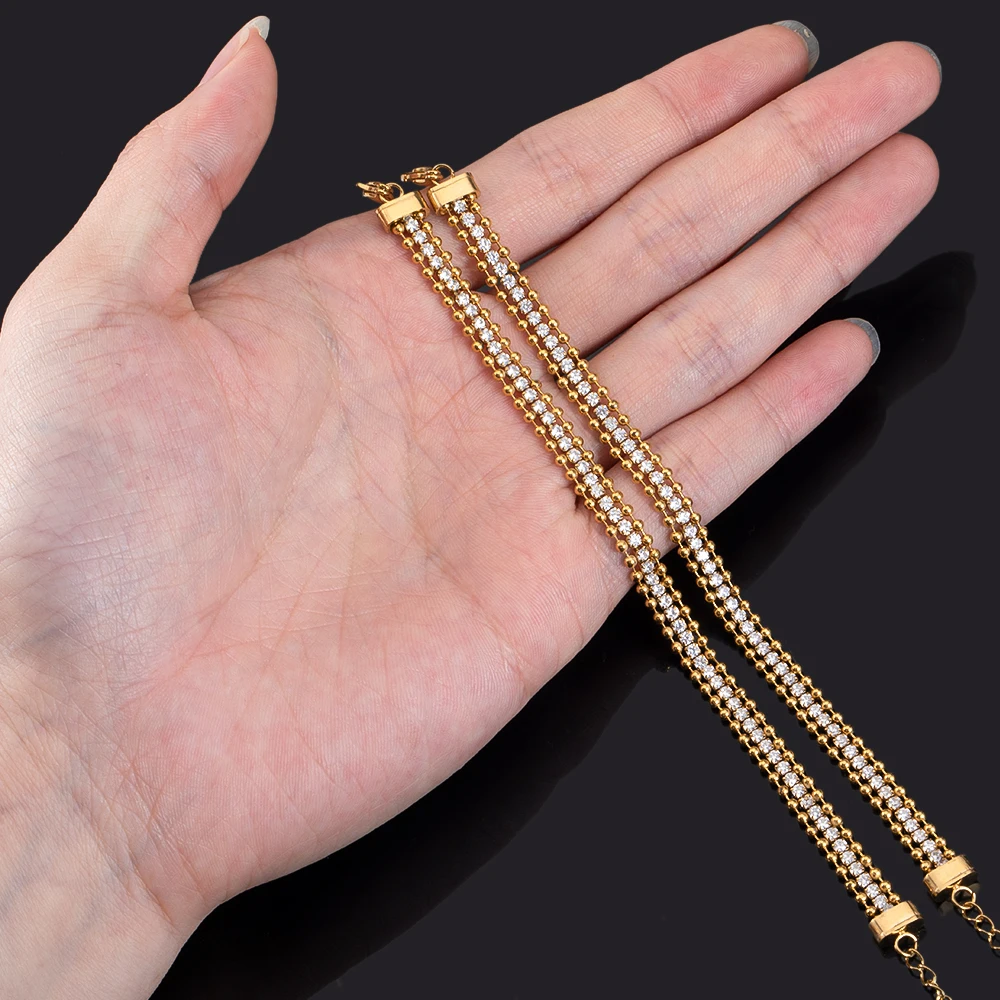 1pc stainless steel with zirconia bracelet base gold plating bracelet setting