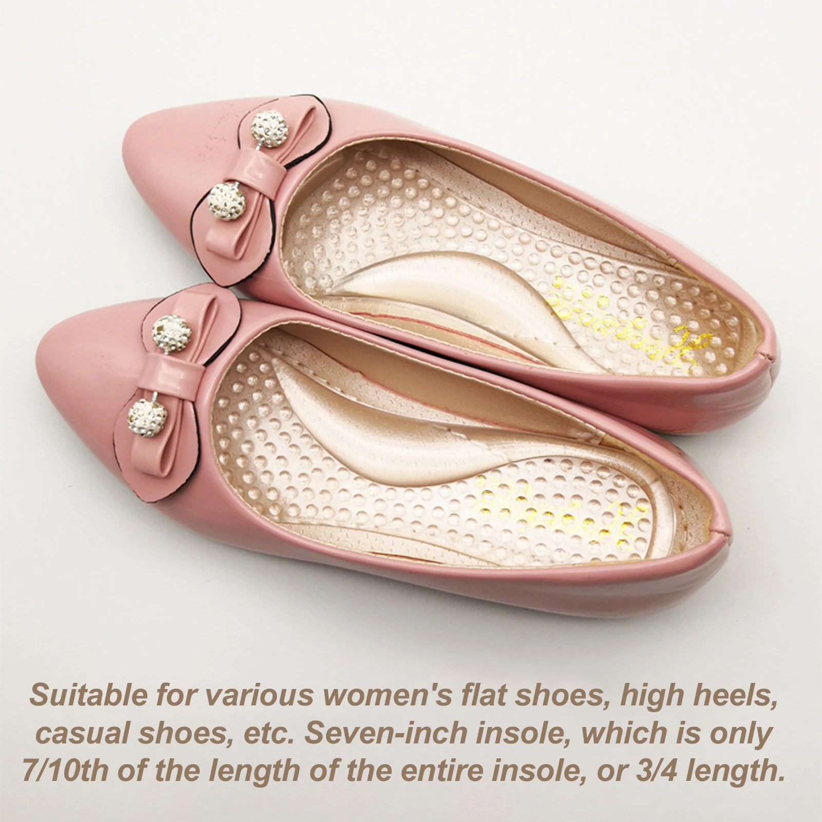 Transparent Gel Orthopedic Insoles Compression Arch Support Comfort Insoles for Women Dress Shoes Sandals