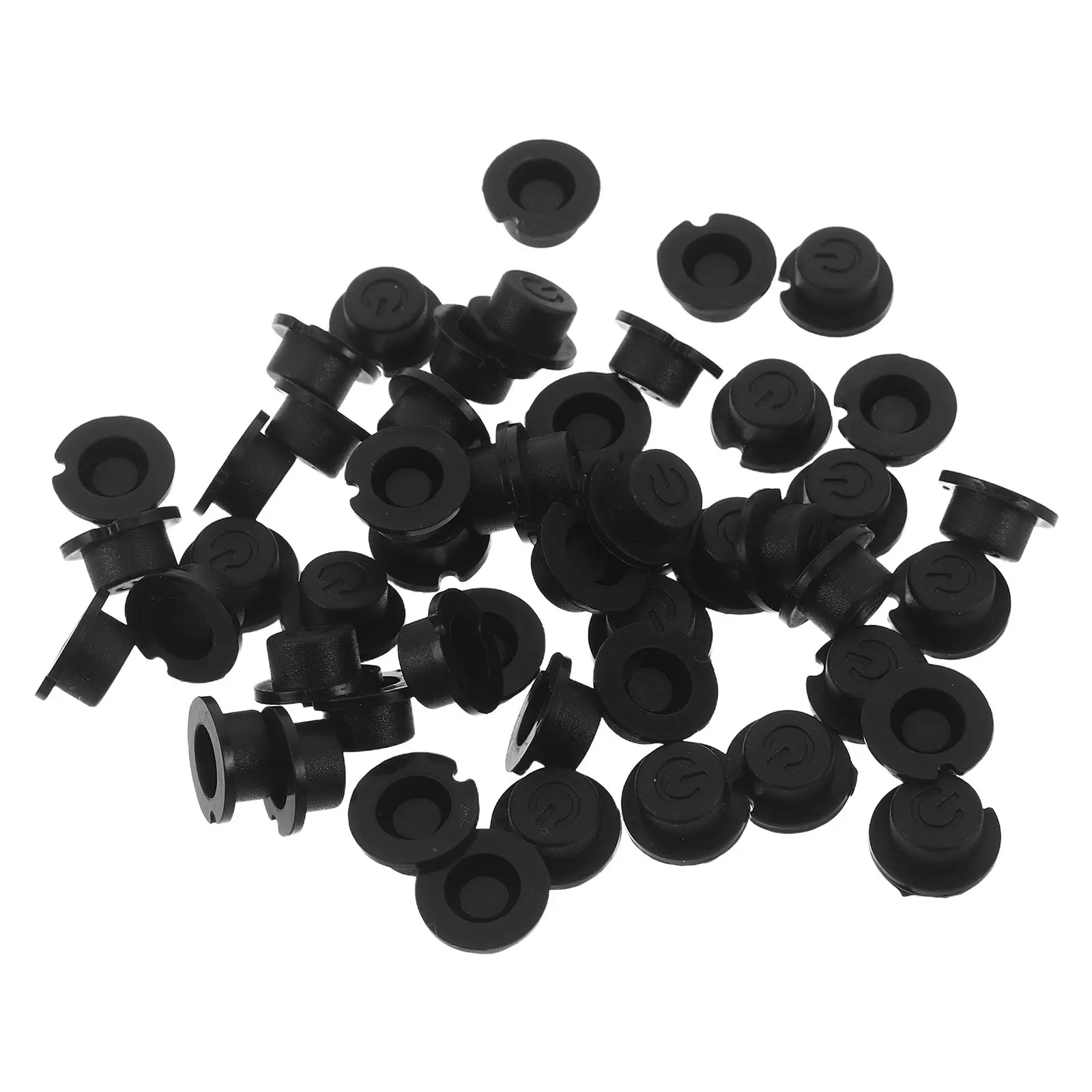 50Pcs Silicone Keycaps Round Push Button Cover Set 0.55x0.28 Inch Waterproof Dustproof Replacement for Remote Control Switch