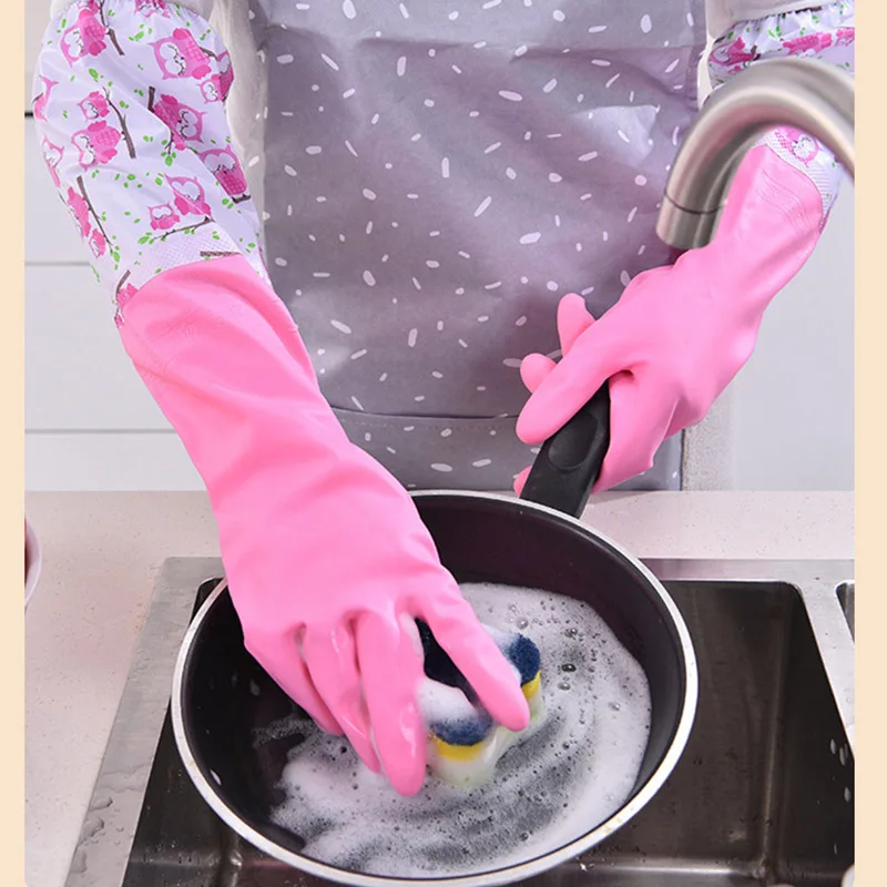 Household Gloves Kitchen Washing Dishes Cleaning Household Rubber Latex PVC Gloves