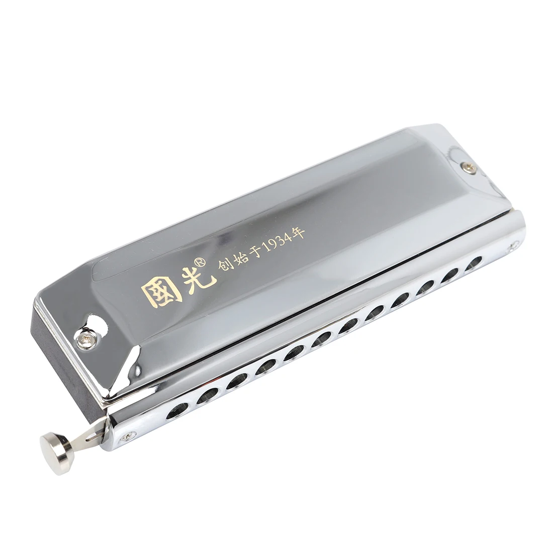 12 Hole 48 Tones Harmonica Silver Chromatic Guoguang Harmonica Stainless Steel Cover Professional Harmonica for Children / Adult