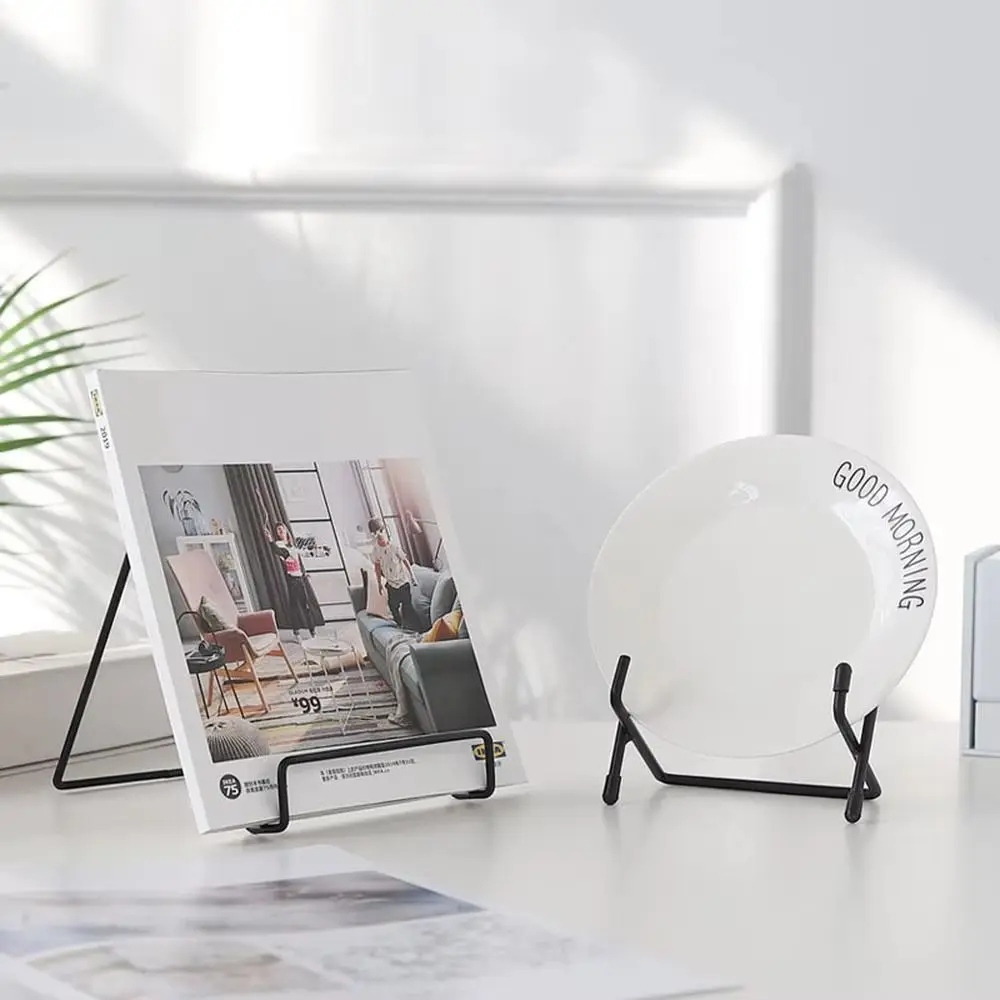 Creative Iron Art Magazine Display Stand Decorative Stable Book Stand Multipurpose Plate Dish Rack Plate Bowl Picture Frame