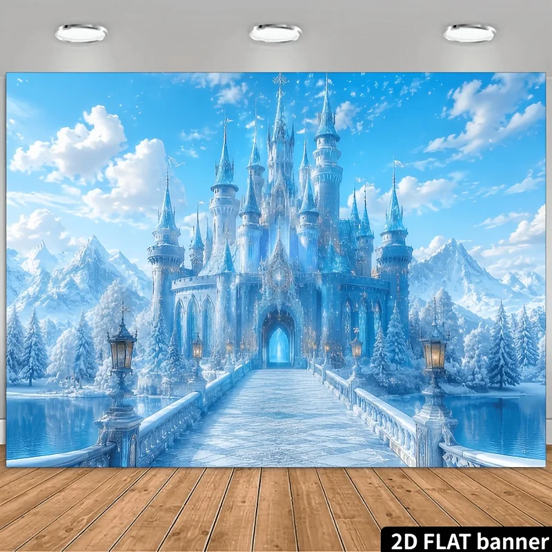 Enchanting Blue Fairy Tale Castle Tapestry Wall Hanging Royal Palace Fantasy Decor Art Print for Bedroom Hallway Home Gift