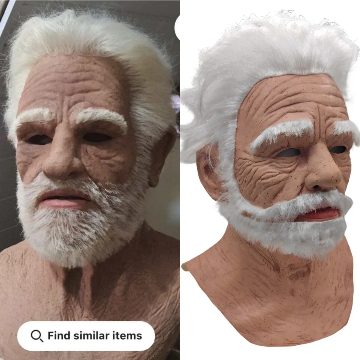 Mask 2025 Male Halloween Carnival Terror Full Head Face Realistic Silicone Grandpa Wrinkle Real Elderly Masks Party Cosplay view 2