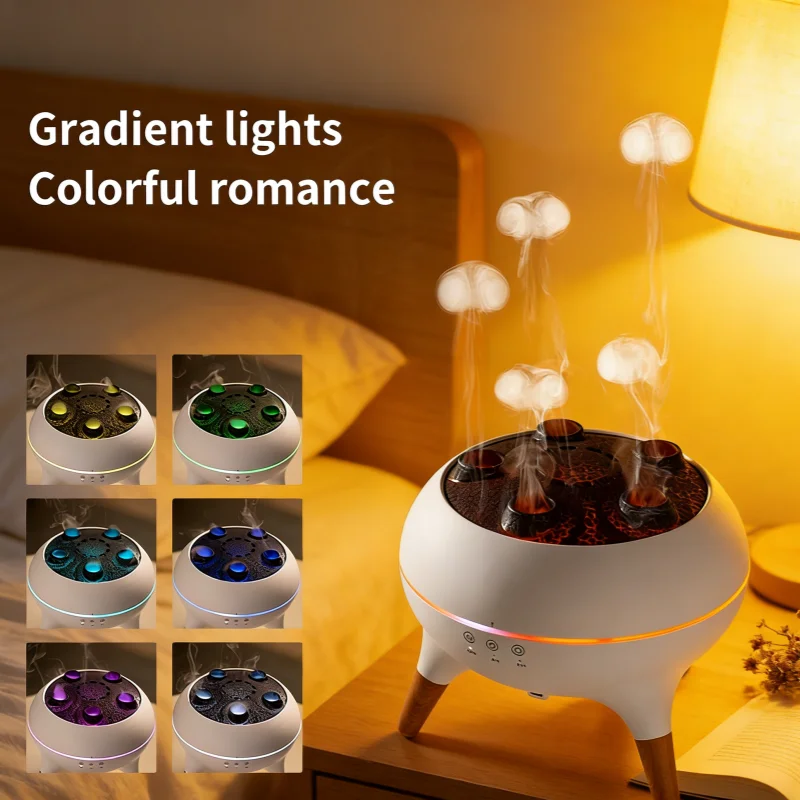 250ml Dynamic Jellyfish Air Humidifier Essential Oil Diffuser with Remote Control 7 Colorful Night Lights for Bedroom