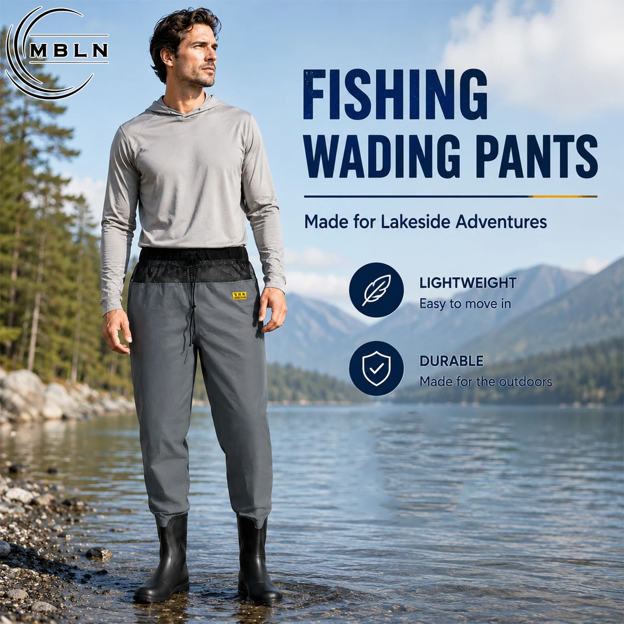 Rutschfeste Angelstiefel-Overalls, Wasserdichte Outdoor-Ausrüstung für Camping, Jagd, Angeln und Bachwanderungen – Detail 7