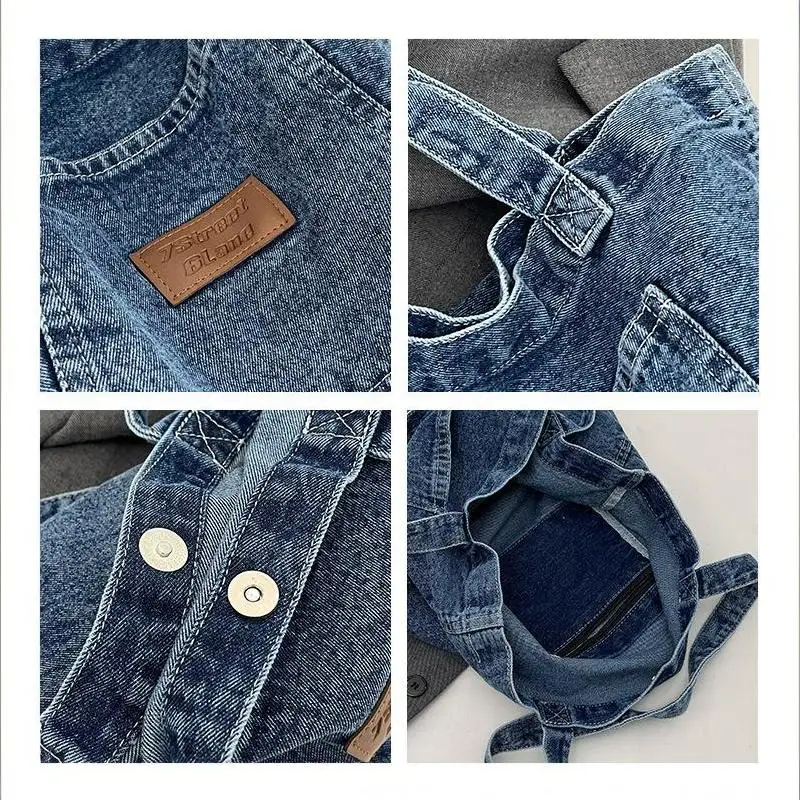 Designer-Handtasche aus Denim, luxuriöse Designer-Tragetasche, modische Clutch-Taschen, einfarbige, schlichte Damen-Handtaschen für den täglichen Gebrauch, 202 – Detail 19