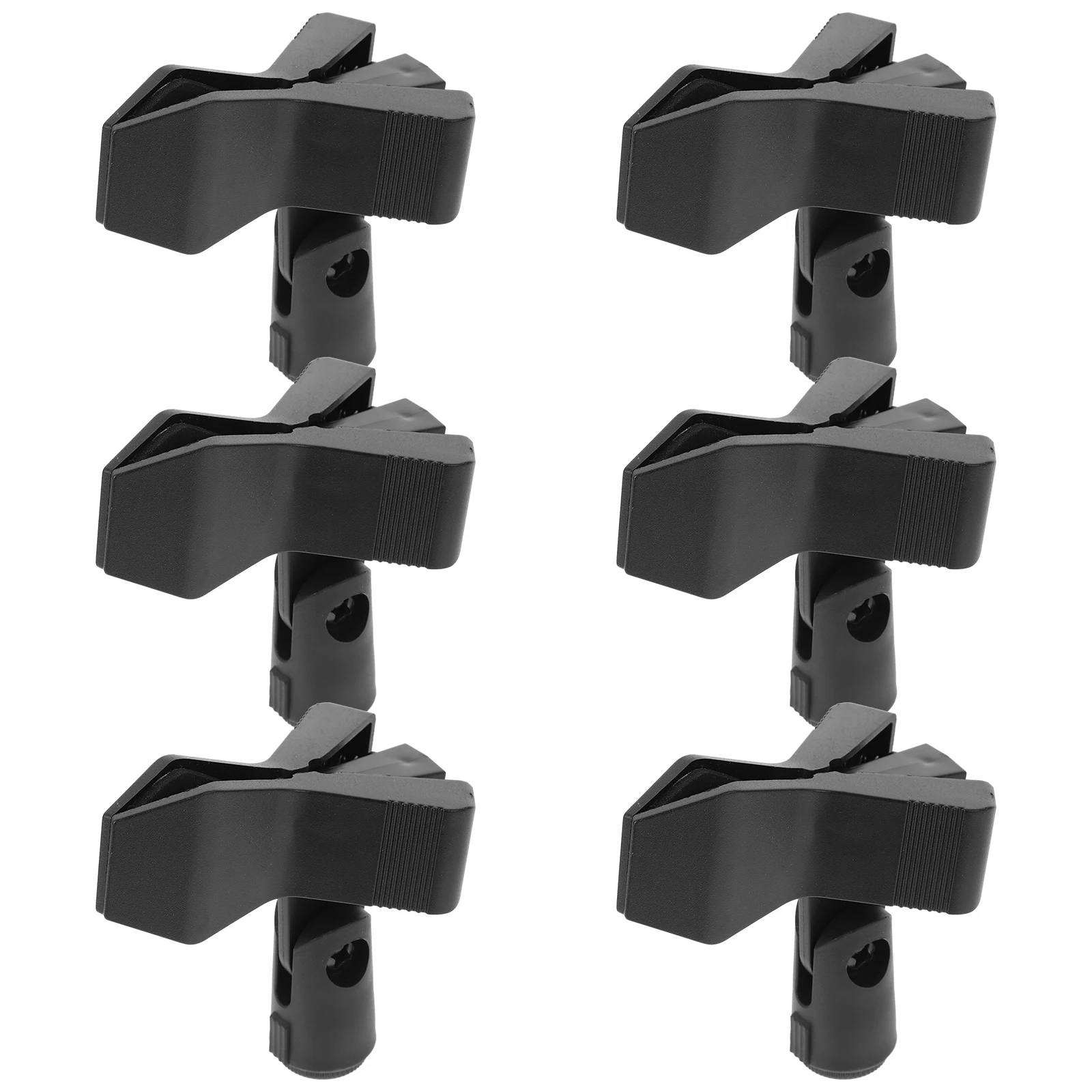 

6pcs Microphone Stand Clips Holders Universal Bracket Fixing Adapter Black Durable Lightweight Practical Easy Install