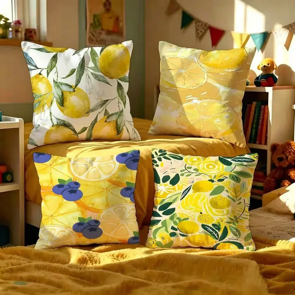 Fruit Lemon Pillow Cover Bedroom Room Living Room Sofa Decorative Cushion Cover