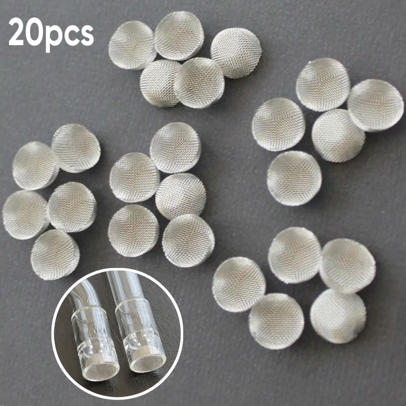 20ชิ้นตัวกรองหน้าจอผ้ากอซโลหะท่อตรงสามารถล้างได้เครื่องช่วยหายใจอุปกรณ์เสริมสำหรับ arizer SOLO/AIR