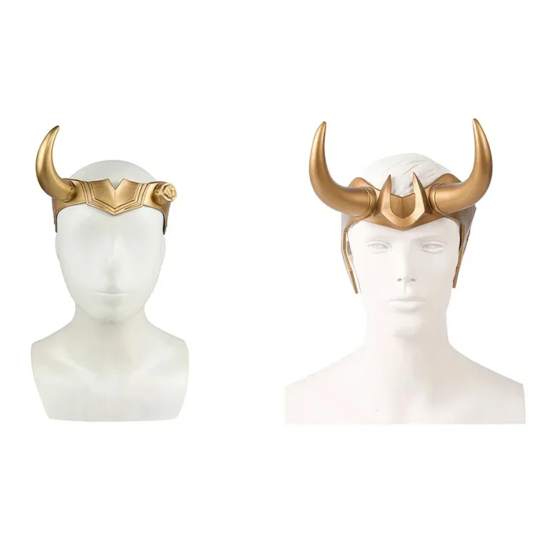AA wat 라그나로크 로키 헬멧 뿔 라텍스 크라운 마스크 할로윈 코스프레 의상 성인 남성 여성을위한 Anime2025 New