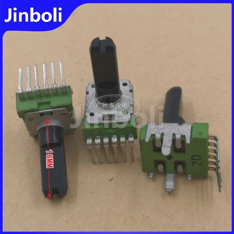 1PCS RK12 Type Double Potentiometer 6Pins B20K B50K Audio Volume Amplifier Adjustment Potentiometer Half Shaft Length 18MM