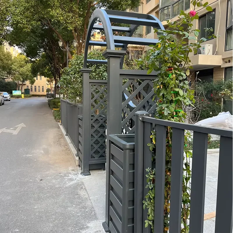 Balcony Rectangular Aluminum Trellis for Climbing Flowers Compact Narrow Arbor Urban Garden Railing Small Space Safety