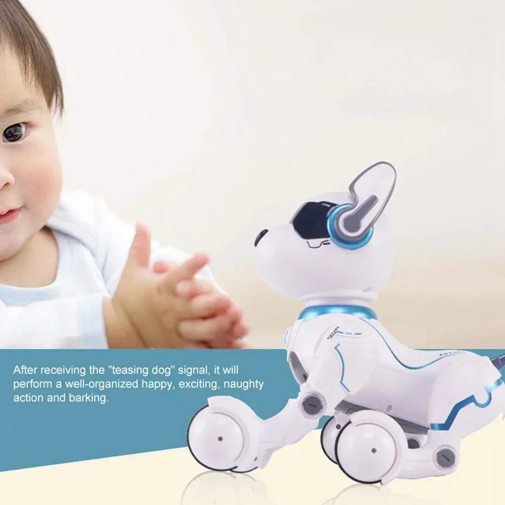 Brinquedos de controle remoto cão inteligente falando caminhada dança interativo animal de estimação filhote de cachorro robô cão rc robô controle de voz brinquedo inteligente para crianças
