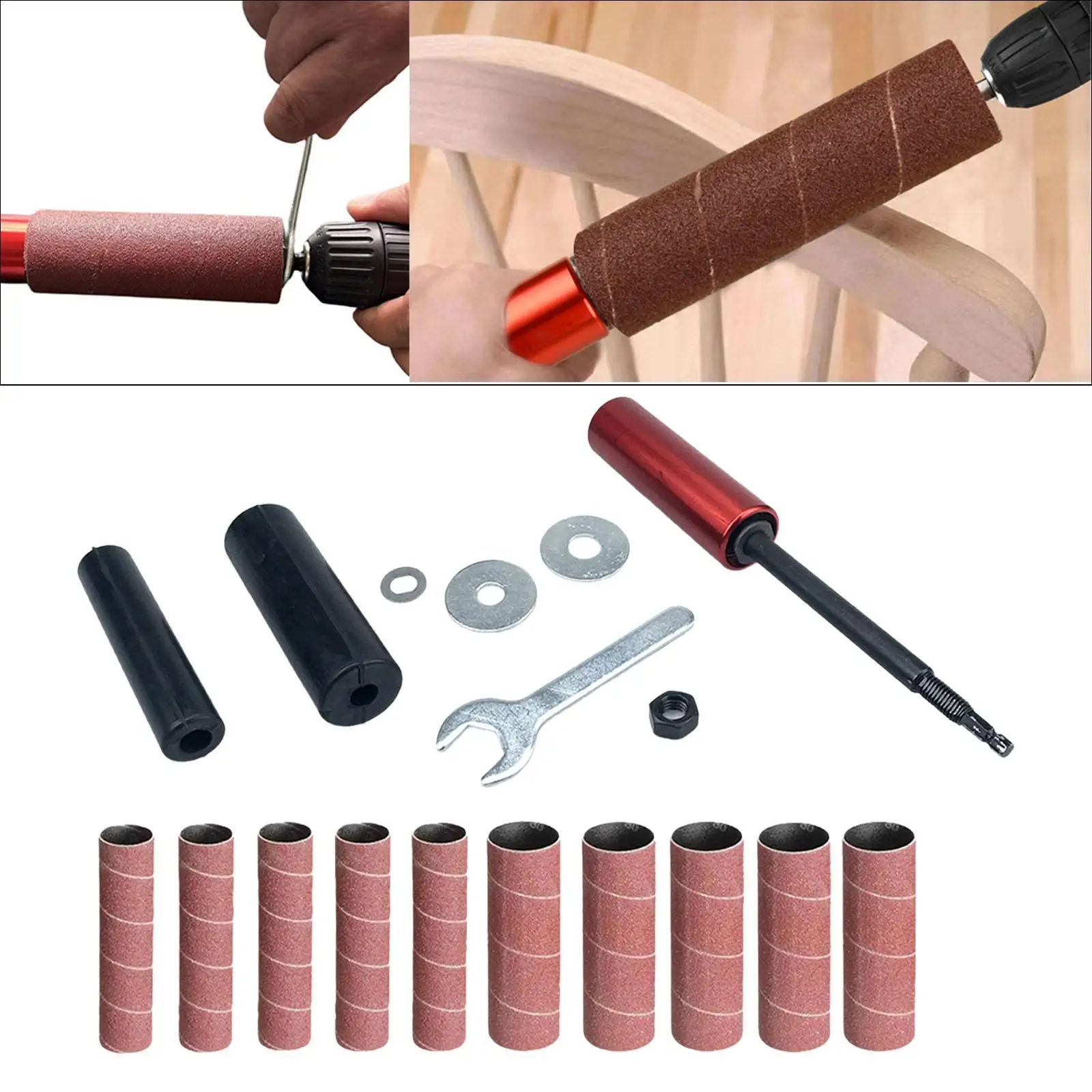 

Rubber Sanding Drum Sleeves Kit Multifunctional Tools for Metal Polishing Woodworking Resurfacing Grinding Drill Press Machines