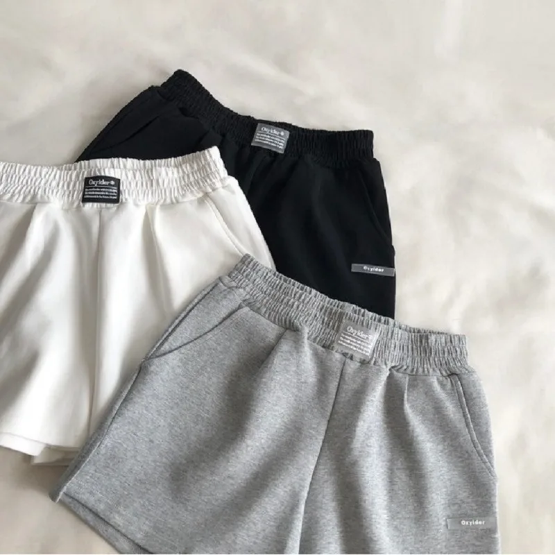 

Cotton-containing Versatile Shorts Women's Summer Elastic Waist High Waist Thin Wide-leg Casual Pants Student Women's Clothing