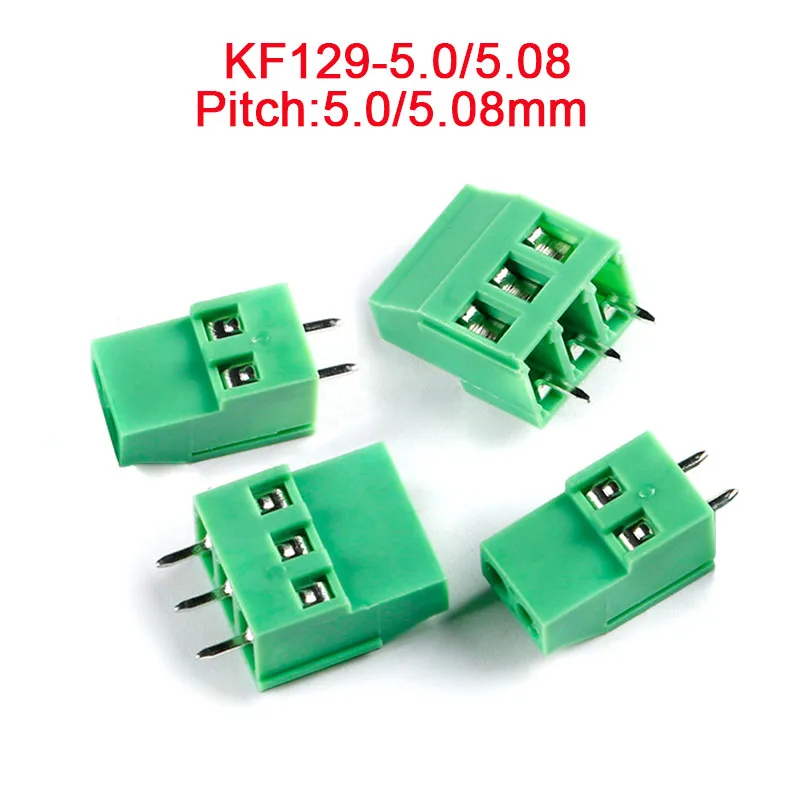 10Pcs/5Pcs KF129 5.0MM 5.08MM Screw PCB Terminal Block DG129 EX129 5.0 / 5.08  Pitch Splicable 2Pin 3Pin KF129-5.0 KF129-5.08