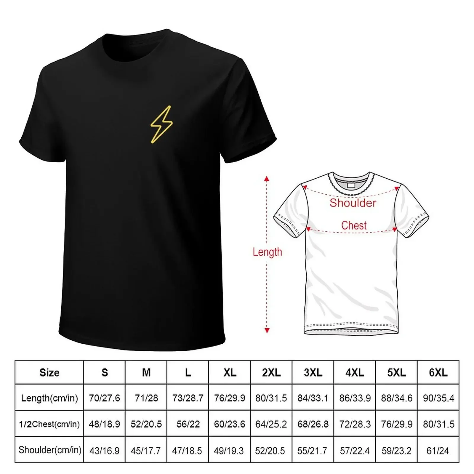 Lightning Bolt T-Shirt customs tops Men's cotton t-shirt