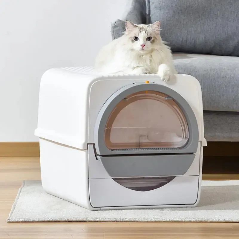 

Semi-automatic Cat Litter Box Large Capacity Cat Toilet Drawer Type Easy to Clean