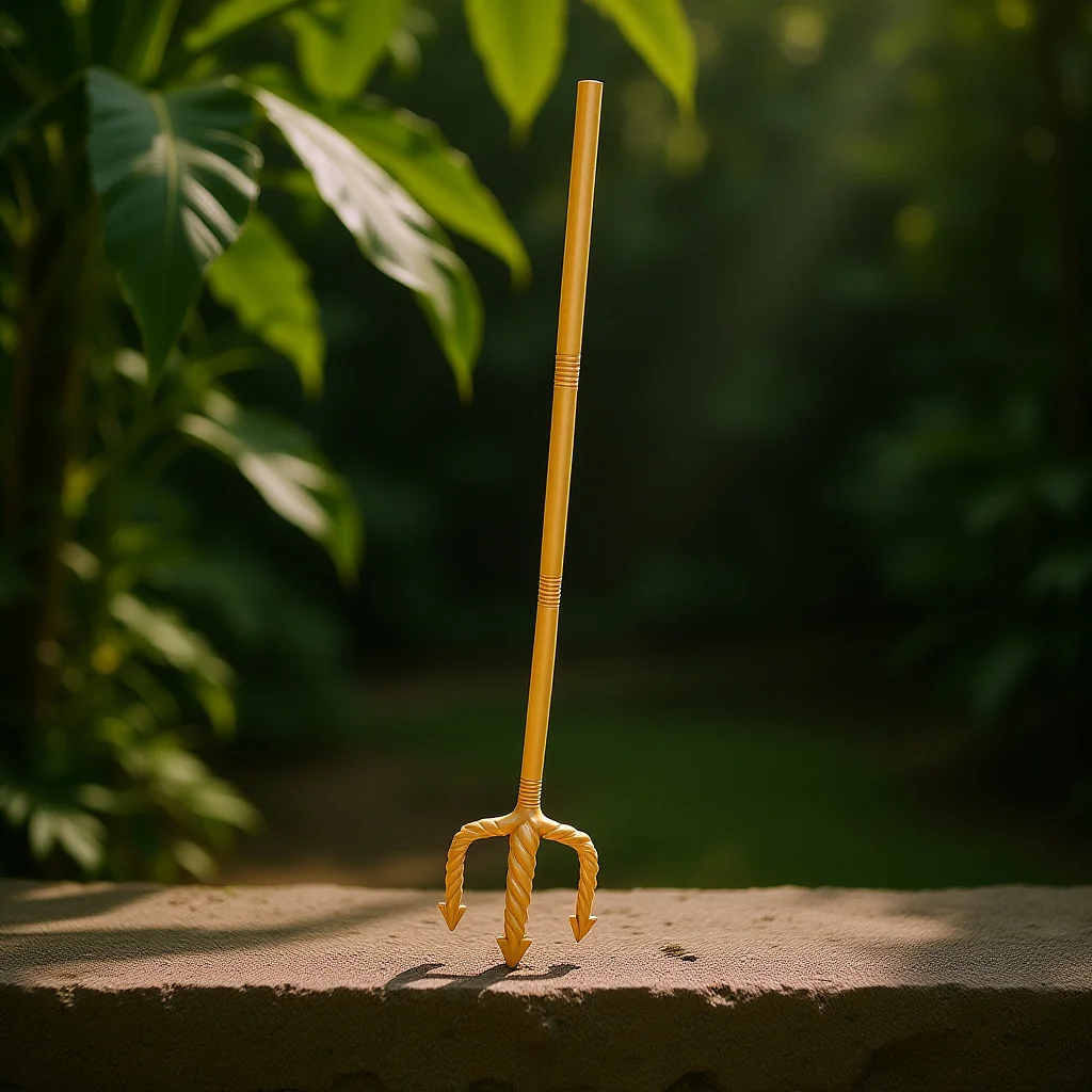 

Golden Fork Halloween Cosplay Party Decor Lightweight Plastic Devil Prop Demon Costume Accessories