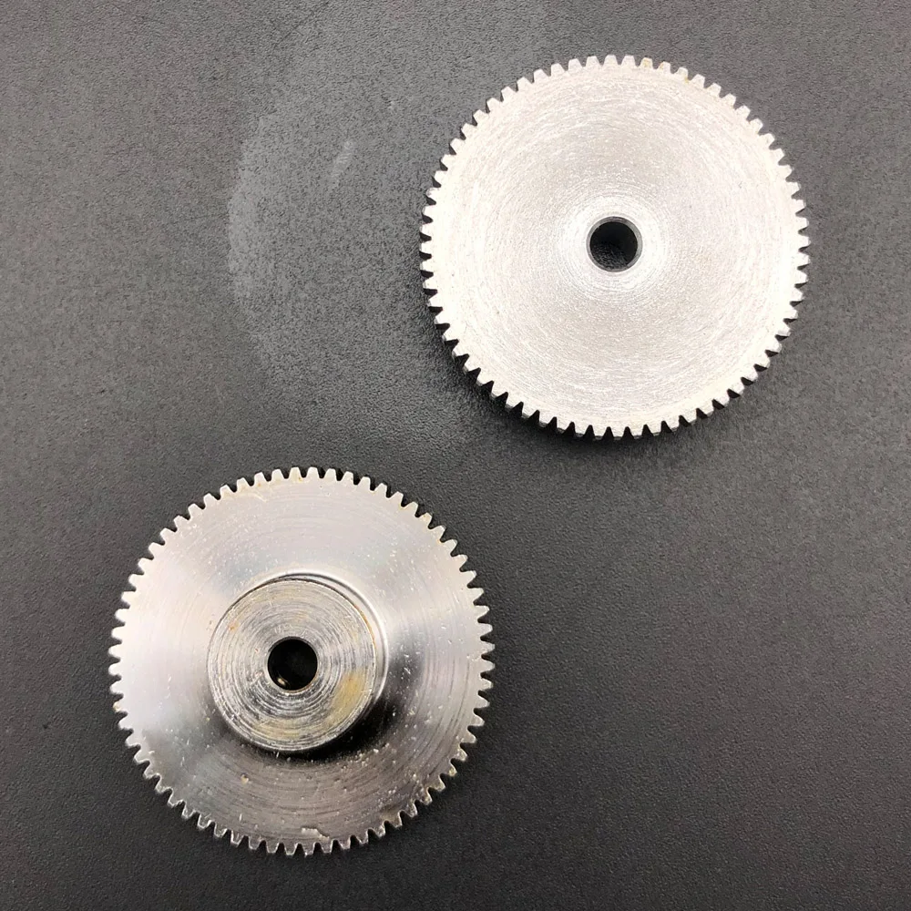 2Pc New 0.5M 64T Carbon Steel Precision Cylindrical Gear 0.5 Modulus 64 Teeth Bore Hole Aperture 4MM Gearbox Metal Gears 10X33MM