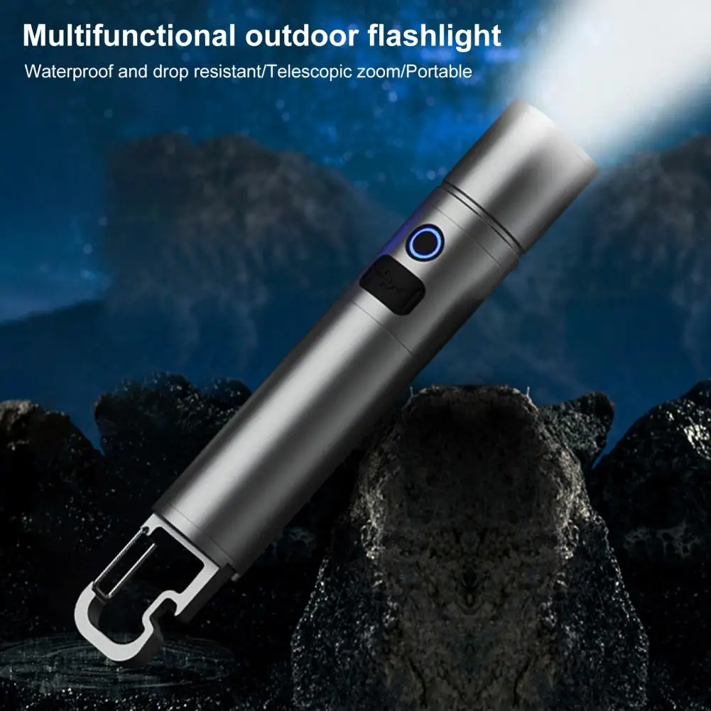 Powerful Torch Long-lasting Battery Super Bright Rechargeable Led Flashlight with High Lumens Zoomable Feature for Outdoor