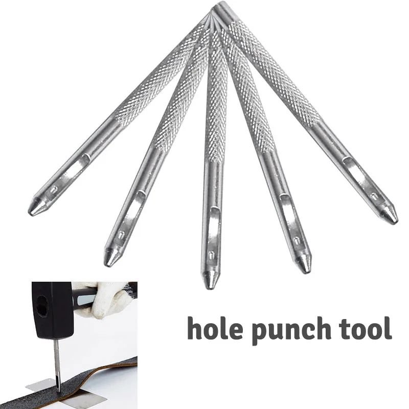 

Набор для перфорации, Серебристый Стальной кожаный круглый дырокол для ремешка, браслета часов, полый инструмент «сделай сам» для часов, ремешка для рукоделия, одежды, бумаги