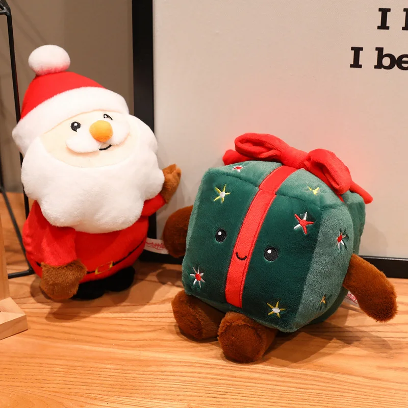 

Cartoon S Claus Plu Toy Gingerbread Man Cisas Tree Doll Cisas Gift Box Ornament Holiday Present Stuffed Doll