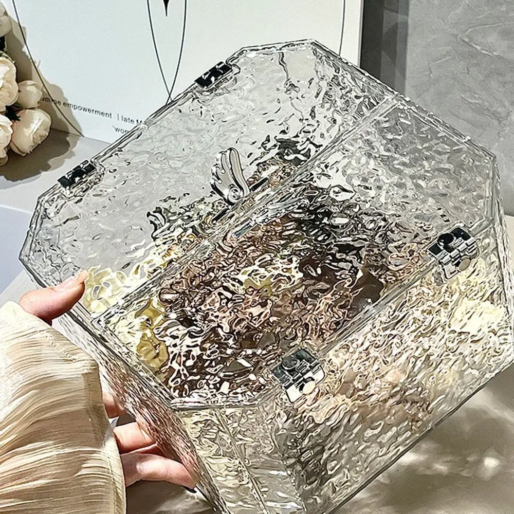 Water Ripple Hair Accessories Storage Box Light Luxury Dustproof Jewelry Holder Multifunctional Waterproof