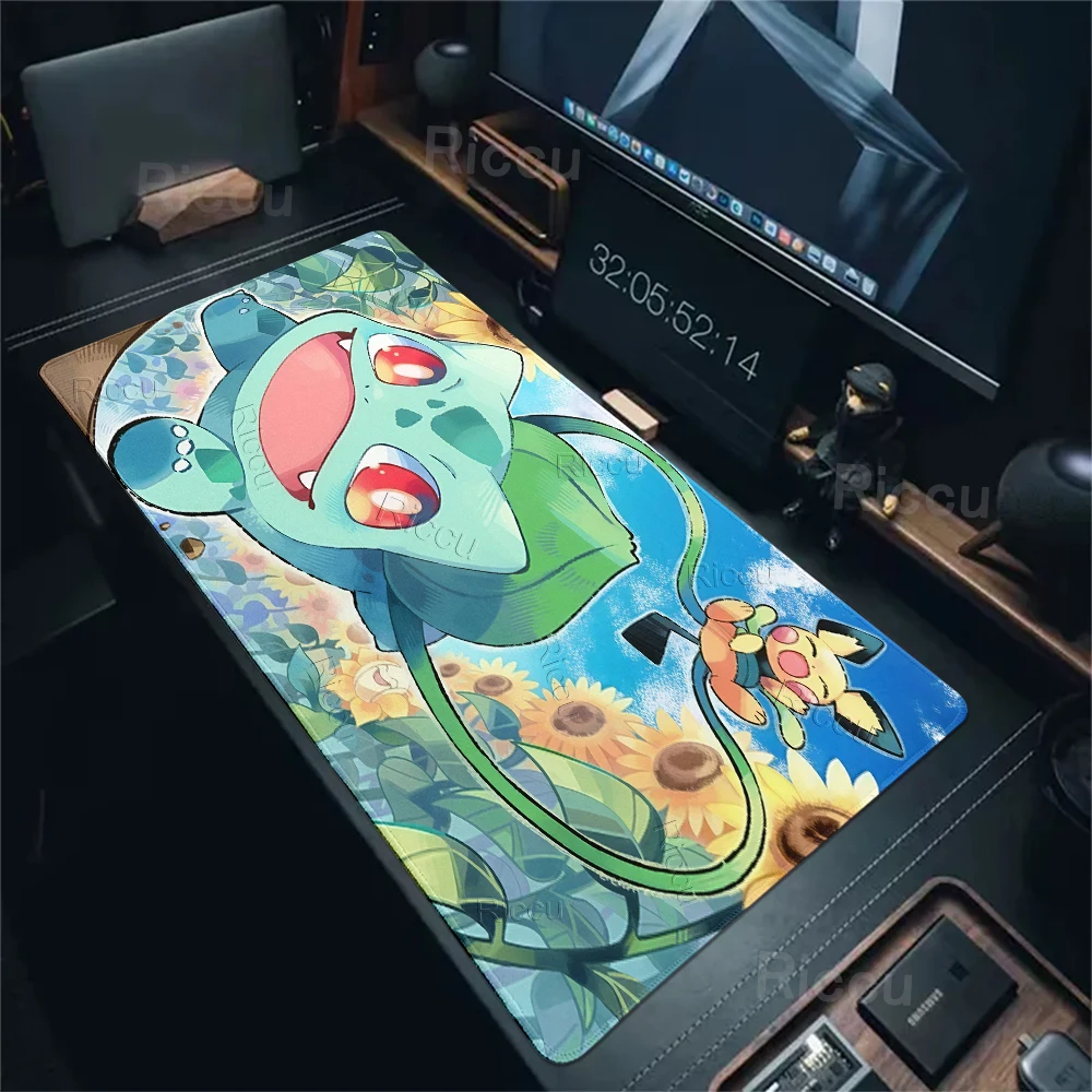 Pokemons Bulbasaur Mouse Pads Gamer PC Computer Large Extended Anime Desk Mats Computer Mechanical Keyboard Rubber Non-slip Rugs