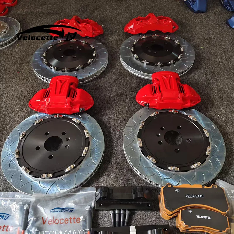 Racing Big  Brake Caliper 6 Piston Kit High Carbon Discs Custom Color  Disc Style  logo for Vw Cc Golf Tank 300