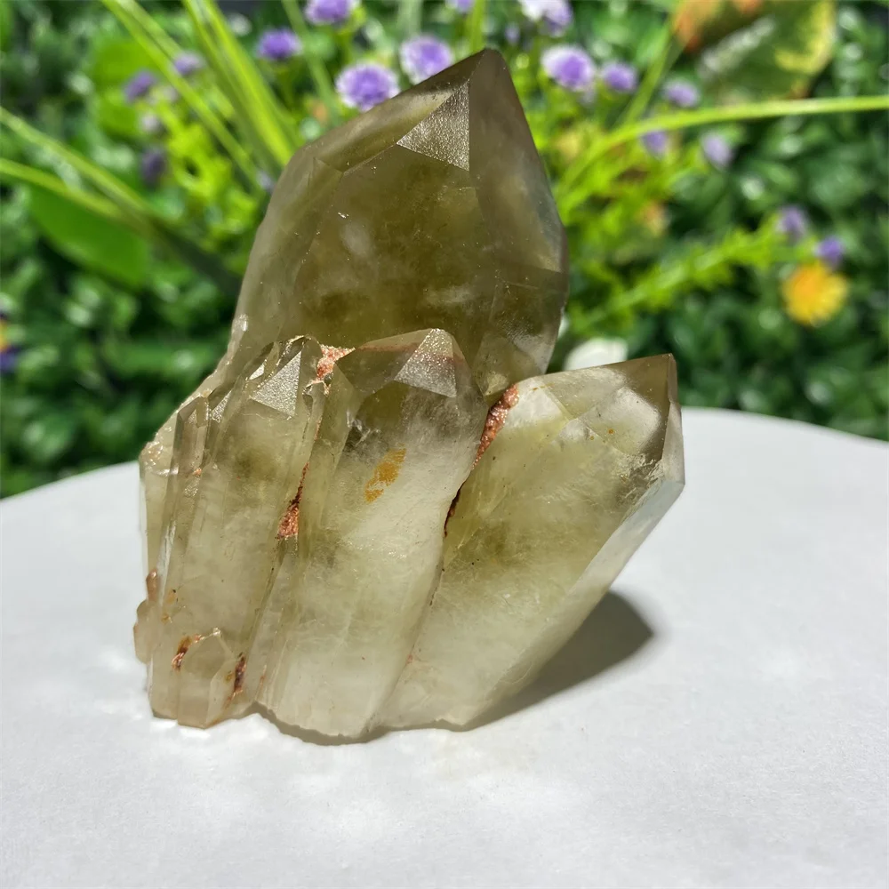 Citrine Natural Raw Mineral gem  Smoke Quartz Cluster Wand Healing Pineapple Stones Reiki Point Specimen Home Decor Obelisk