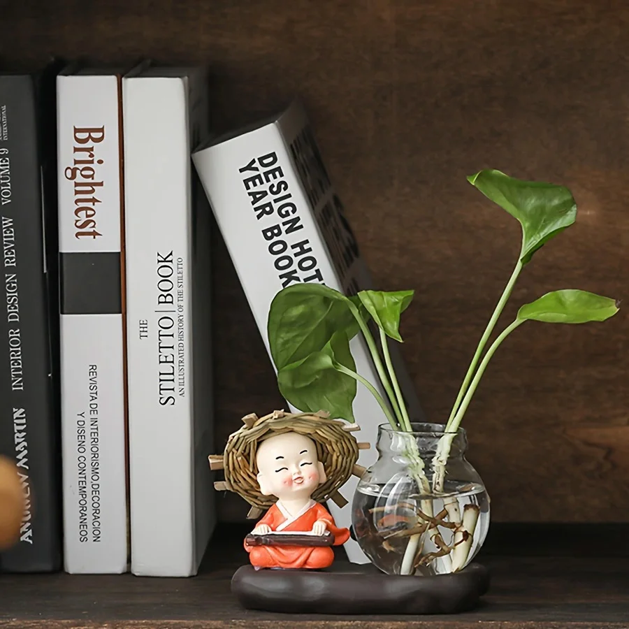 مزهرية زجاجية شفافة مائية ، ترتيب زهور ، غرفة معيشة ، ديكور مكتب مكتب ، أثاث منزلي ، 1 2 2