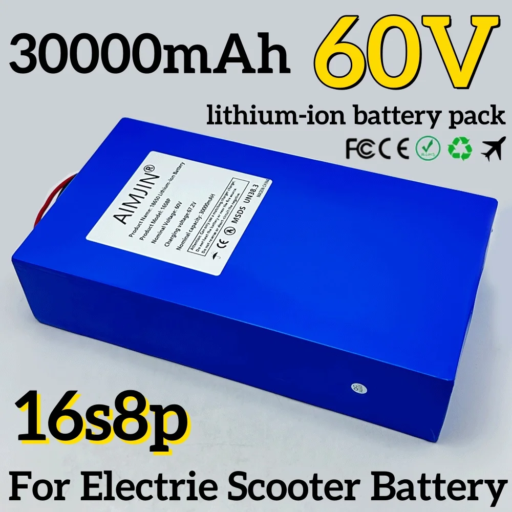 

16S8p 1000-3000W Brand new lithium battery 60V 30Ah 18650 high power suitable for various transport vehicles