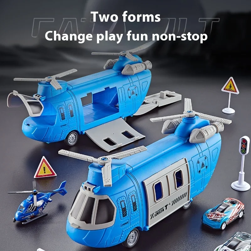 Multifunctional Toy Airplane Mechanism Gift With Track Ejection For Receive Transport Helicopter Model