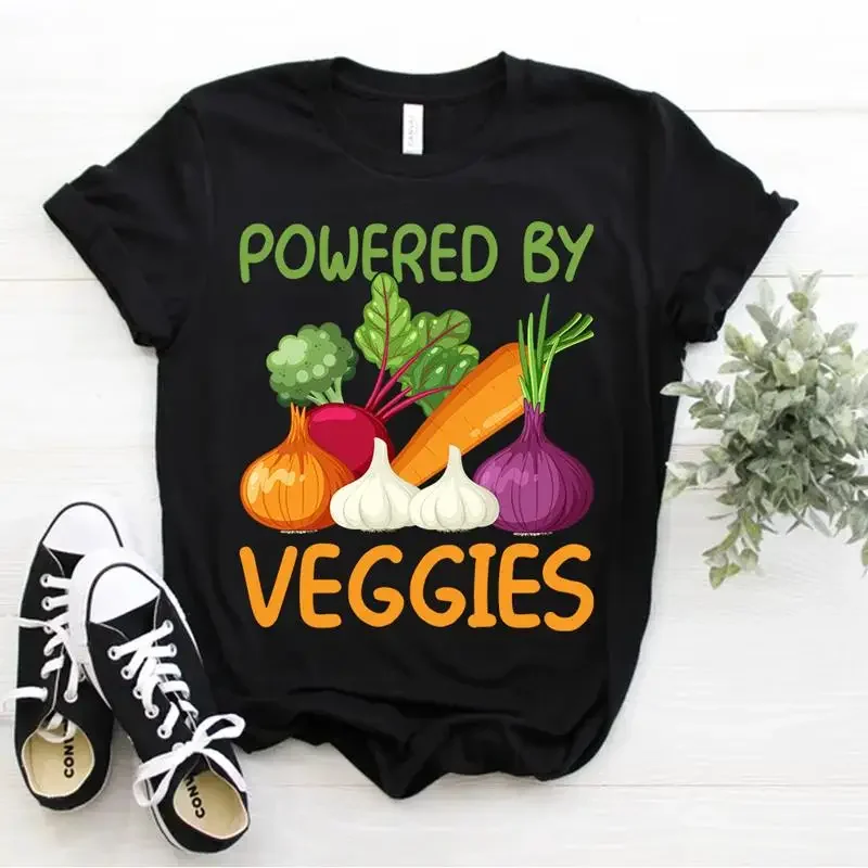 Powered Powered by Veggies Shirt Plant Based Diet Vegan Vegetarian Food T Shirt - Aliexpress Deal
