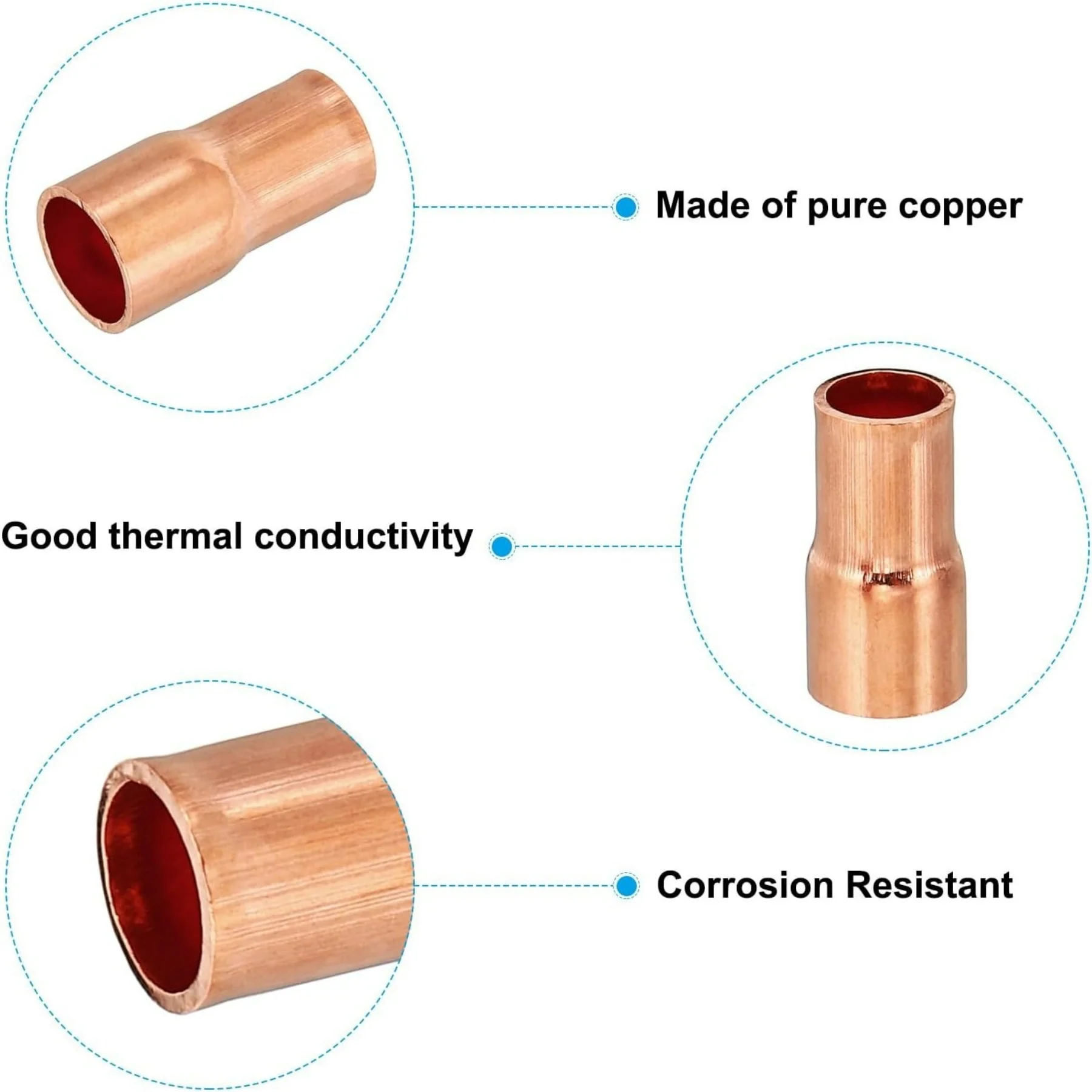 Bronze Coupling Pipe Fitting with Pressure for HVAC Refrigeration System Welding Accessory Two-Way Branch Connector