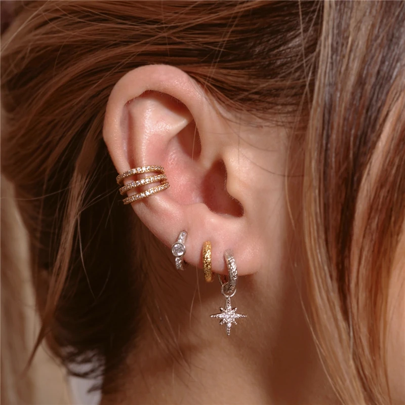 CANNER 2PCS 925 Sterling Silver Zirconia Pearl Star DIY Jewelry Charms For Necklace Bracelet Earrings Pendant for Jewelry Making