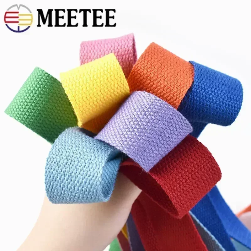 5Meters 20/25/32/38mm 1.3mm Thick Cotton Webbing Tapes Bags Strap Garment Ribbons Belt DIY Clothing Sewing Tape Bias Binding