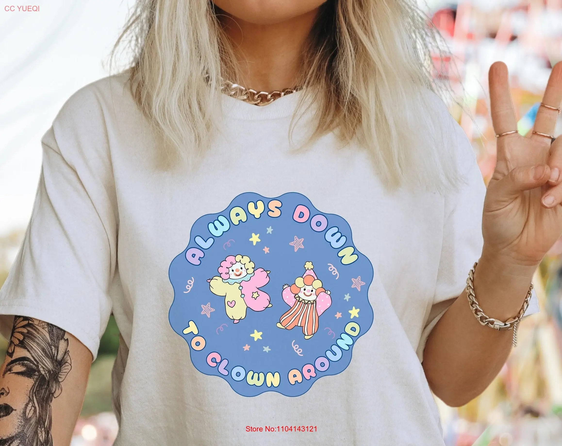 

Clowncore T Shirt Weirdcore Kidcore Clothes Clothing Emo Unhinged Pastel Goth Alt Gothic Agere long or short sleeves