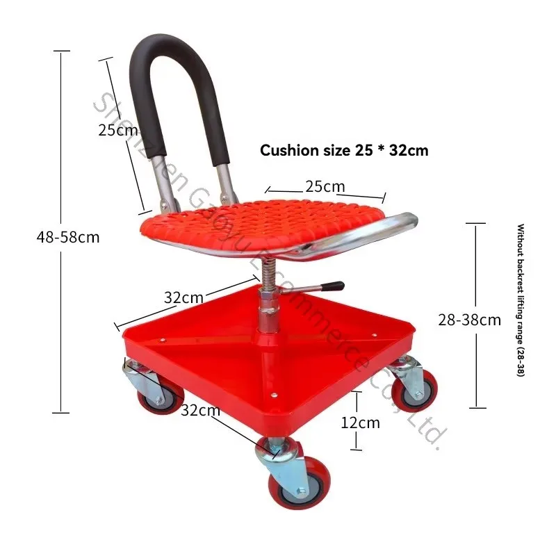 Work Seat Folding Auto Repair Tool Universal Wheel Lift Work Stool Ceramic Tile Beautiful Seam Warehouse Tally Stool Workshop