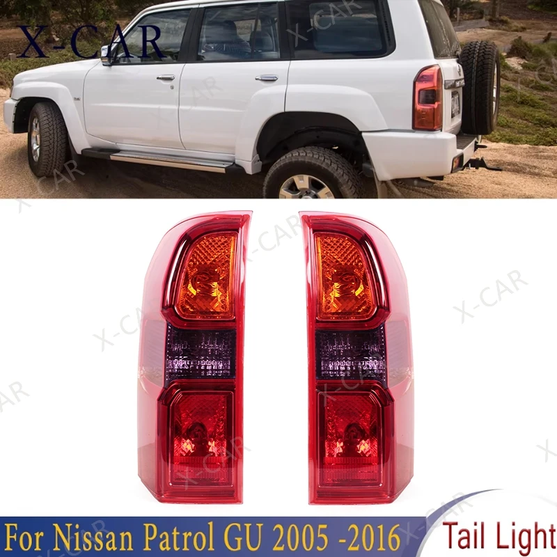 X-CAR Rear Bumper Tail Light Brake Lamp Without Bulb For Nissan Patrol GU 2005 2006 2007 2008 2009 2010 2011 2012 -2016