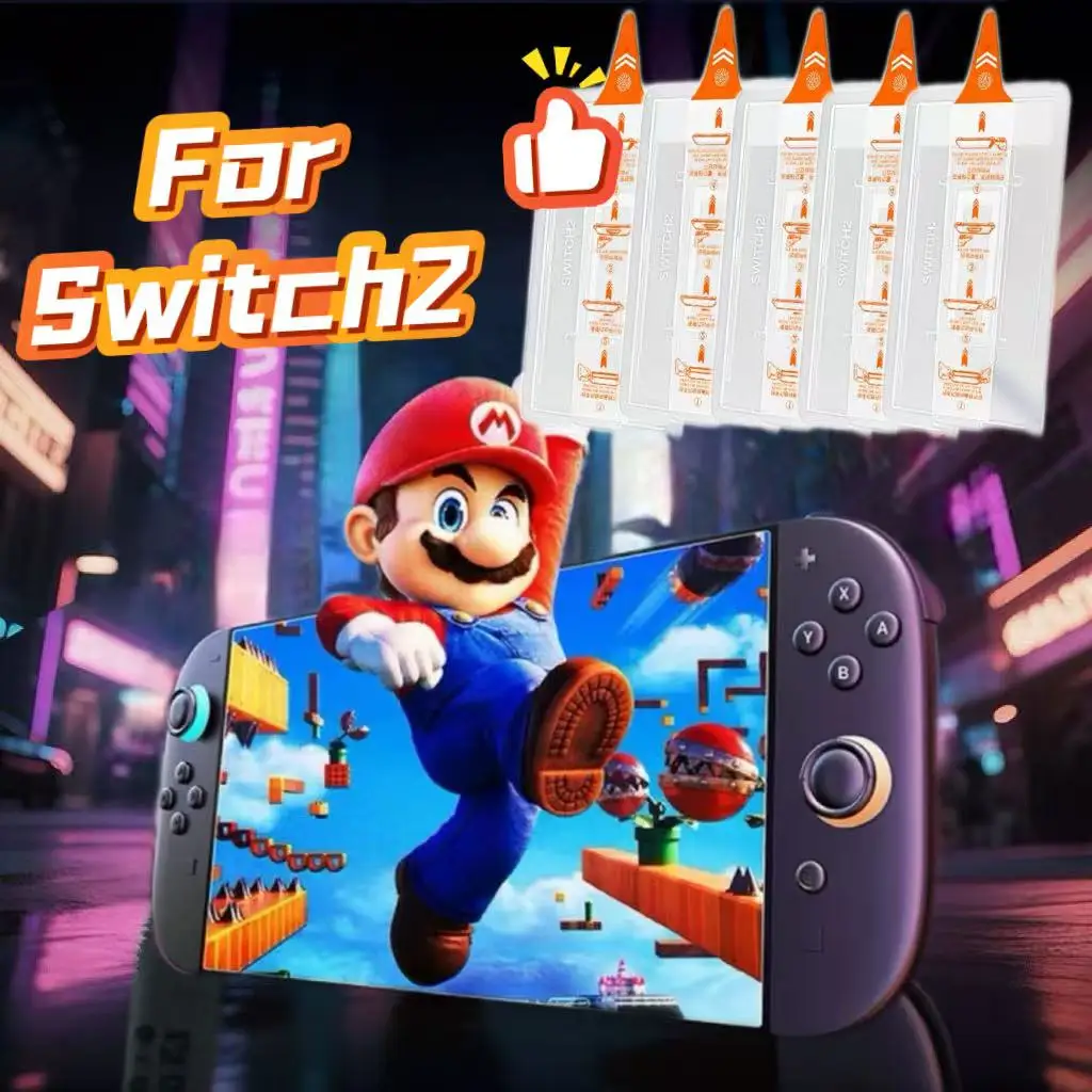 

5 шт. Switch2 7,9 дюйма 2025 Защитная пленка для экрана из закаленного стекла, твердость 9H, без пузырьков, защита от царапин, комплект для выравнивания пыли