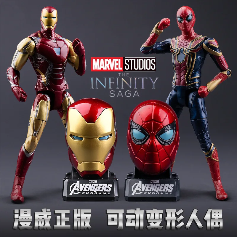 Marvel Comics colección nivel genuino Iron Man adornos hechos a mano Los Vengadores Spider-Man juguete modelo infantil regalo para niños.