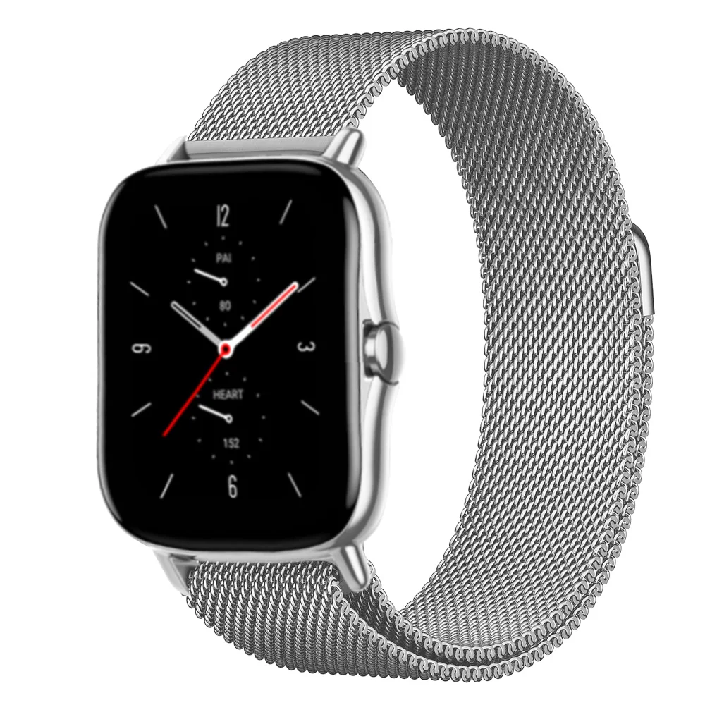 20mm/22mm Milanese band For Amazfit GTS/2/2e/3/4/GTS2 Mini/GTR 42mm/47mm/GTR2/3/4/Pro stratos Metal Bracelet Amazfit bip strap