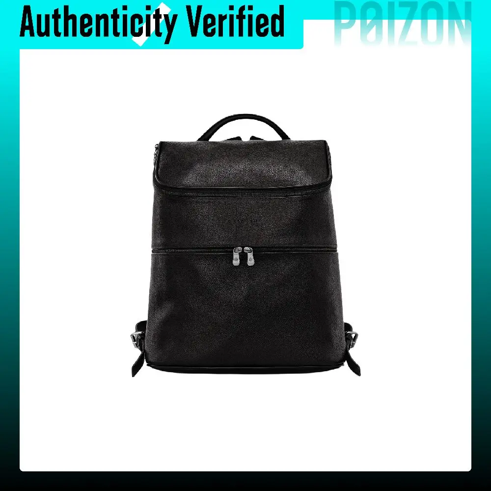 LONGCHAMP Le Foulonné Cow Leather Backpack Medium Men's Black 1617021047