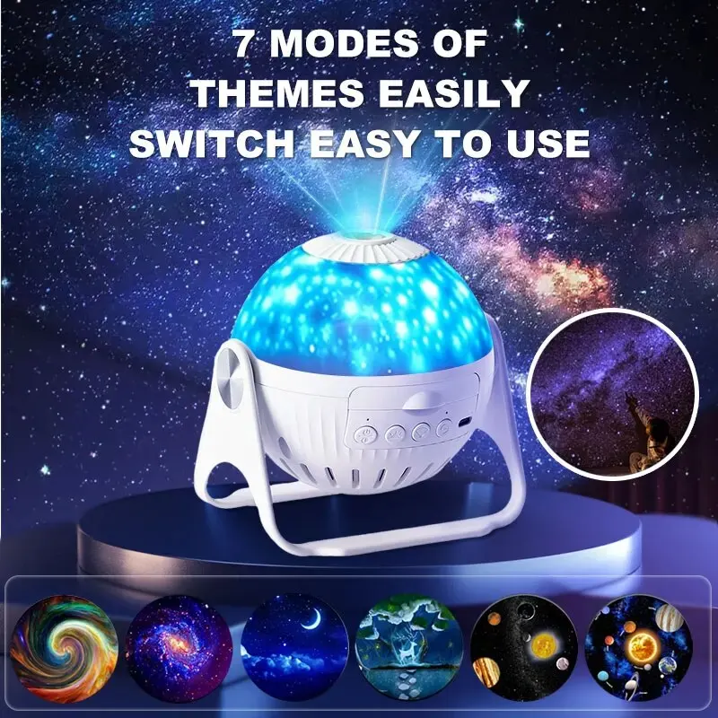 Creative Starry Sky Projection Light with 7 Light Effects USB Plug in Space Galaxy Atmosphere Night Light