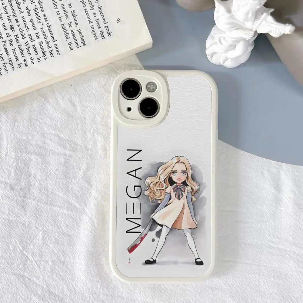 ميغان رسم دمية M3GAN جراب هاتف آيفون 16 15 14 13 برو ماكس 12 11 Mini X Xr Xs 7 8 Puls Cover