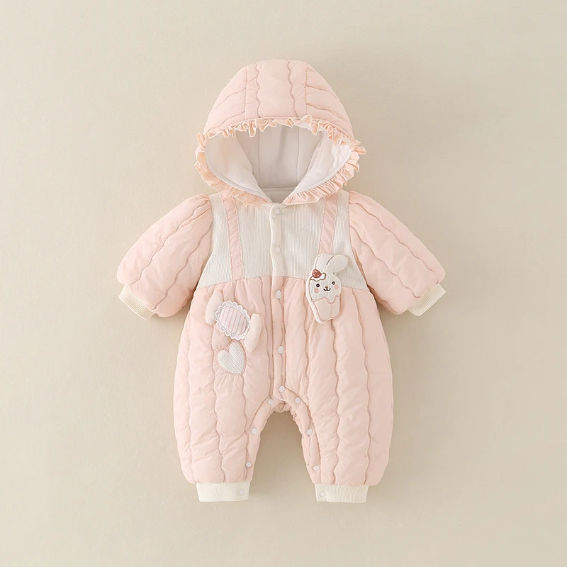 Entzückendes Prinzessinnen-Outfit, Baumwoll-Rer-Anzug für Babys, Herbst-Winter-Kleidung, hohe Taille, lange Hosen, Baumwollstoff