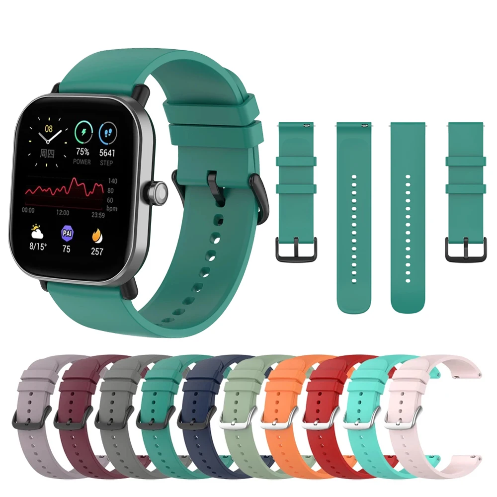 20mm Silicone Watch Strap For Amazfit 2 Mini Strap Replacement Strap For Amazfit GTS/GTS 2e/GTS 2 Strap For Amazfit Bip U/U Pro